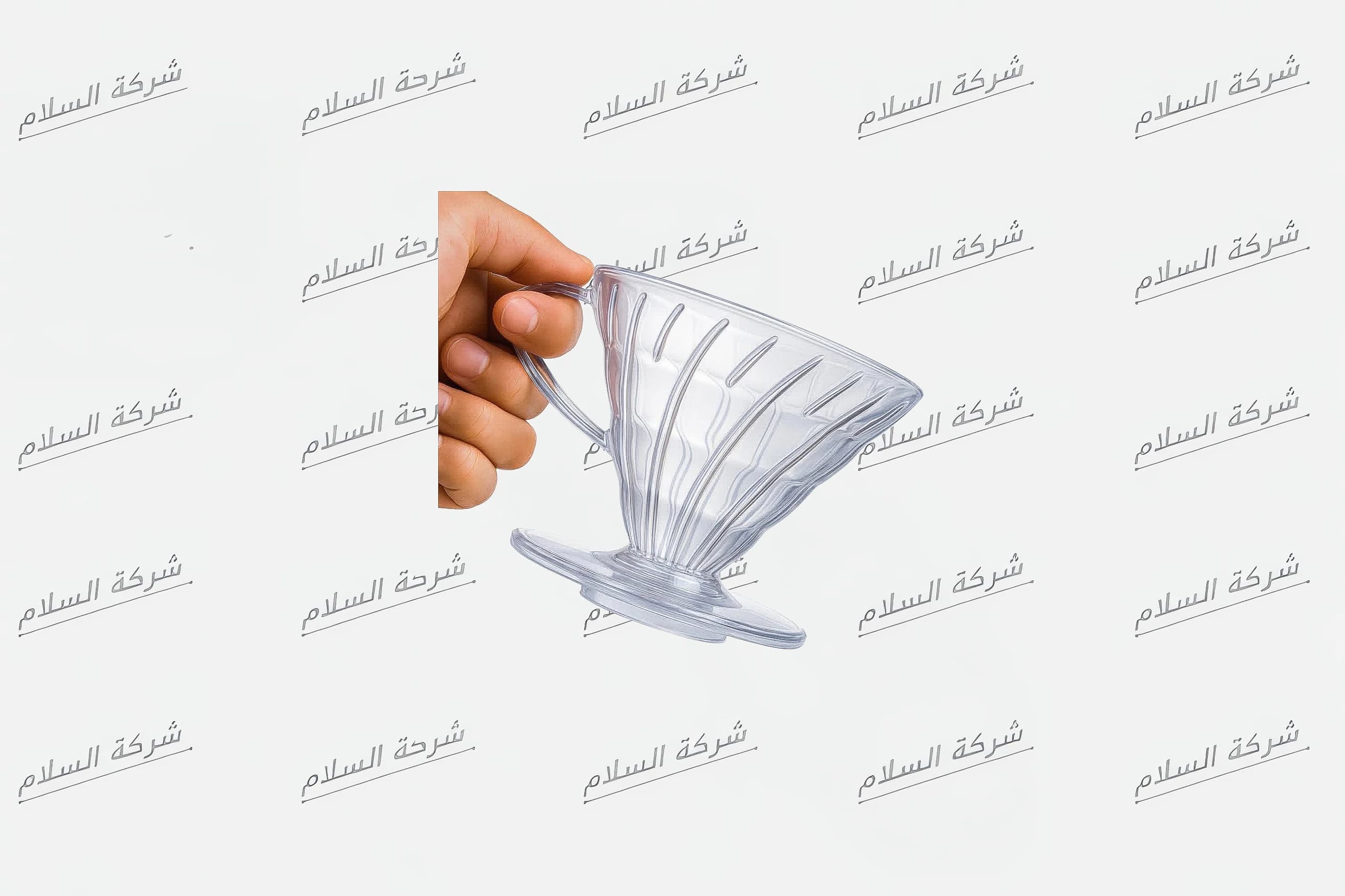 قمع ترشيح قهوة V60 بلاستيك شفاف